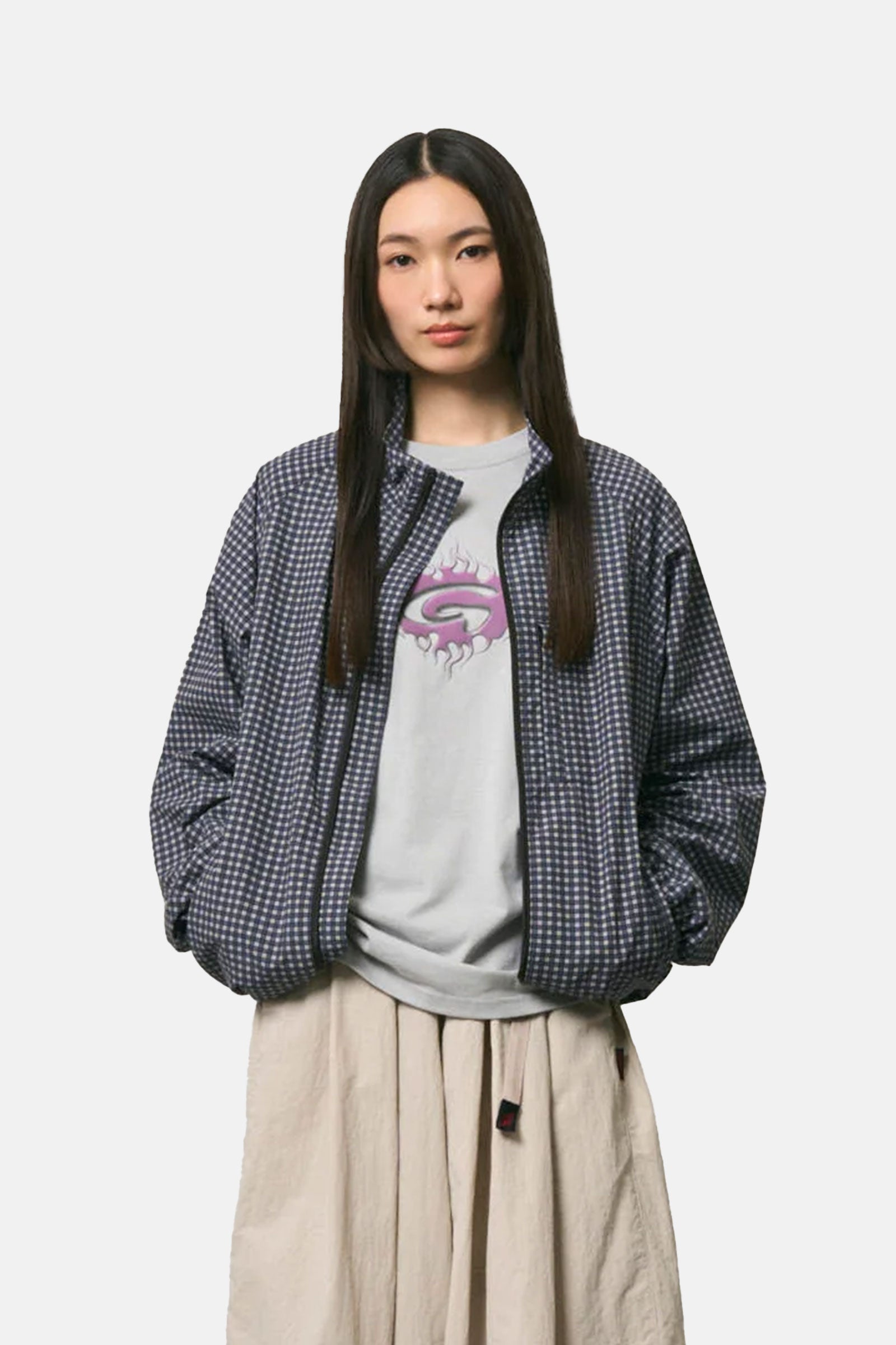 Mini Check Nylon Jacket