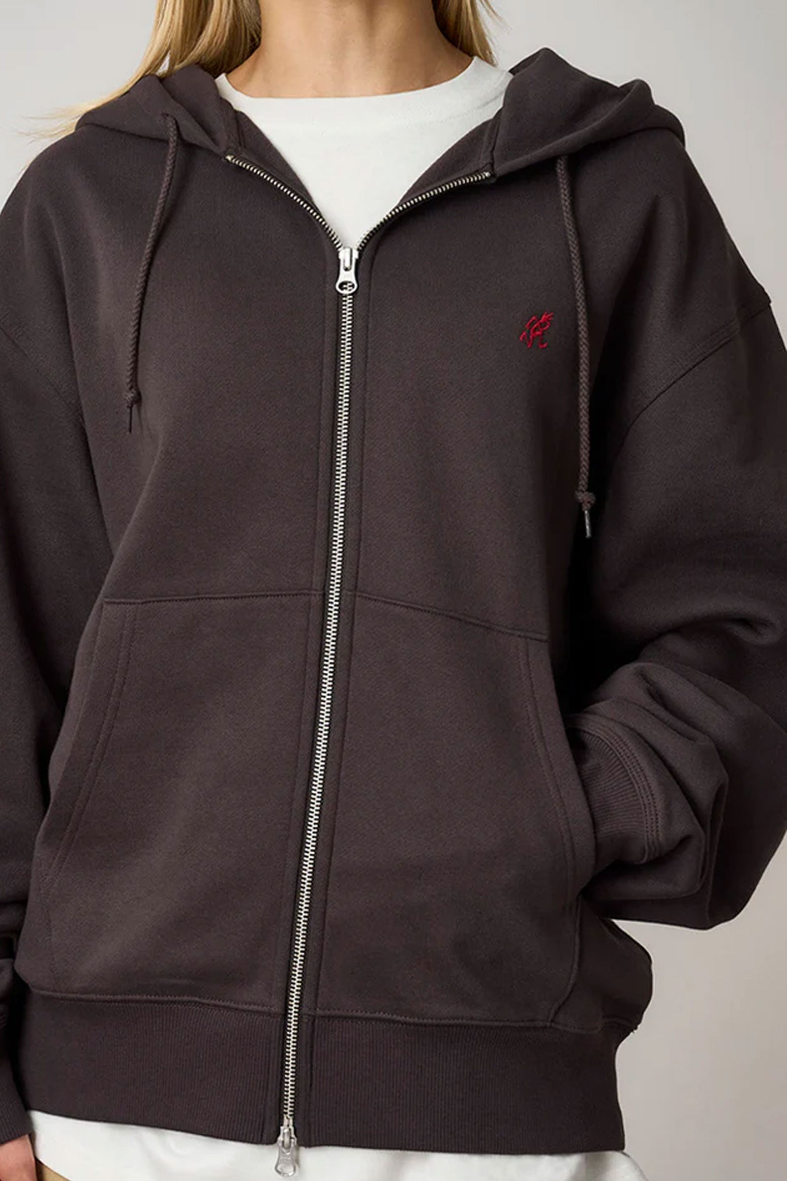One Point Zip Hooded Sweatshirt